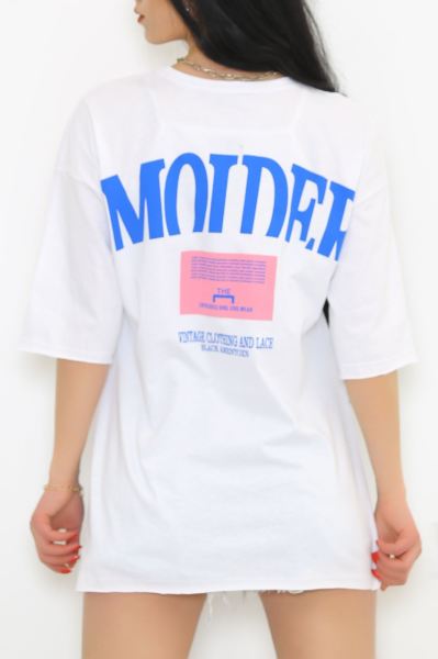 Ön Arka Baskılı Tişört Beyaz - 4510.196.