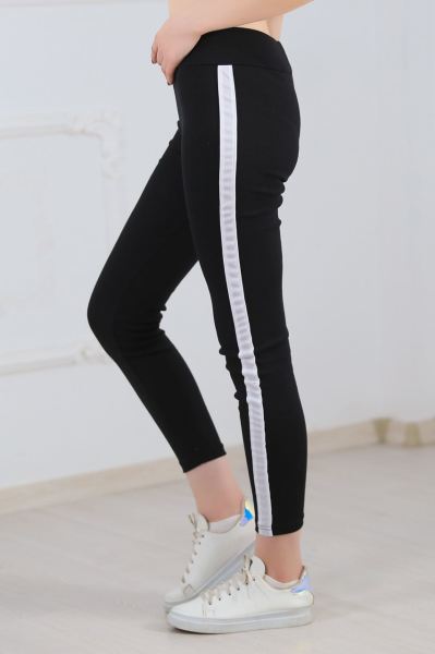 Kadın Tayt Yanı Şeritli Siyahbeyaz - 0239.432.