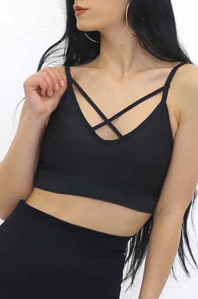 Askılı Spor Bustiyer Siyah - 9022.125.