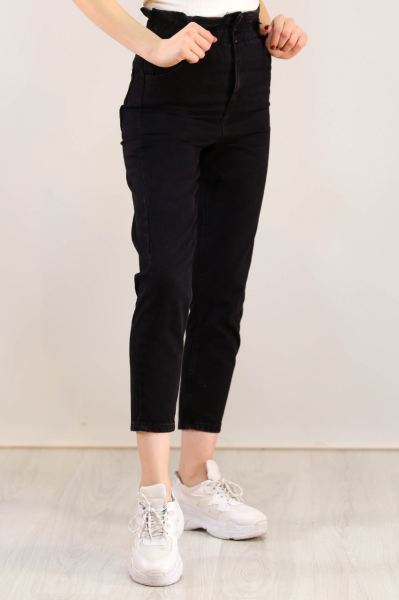 Beli Lastikli Kot Pantolon Siyah - 5092.925.