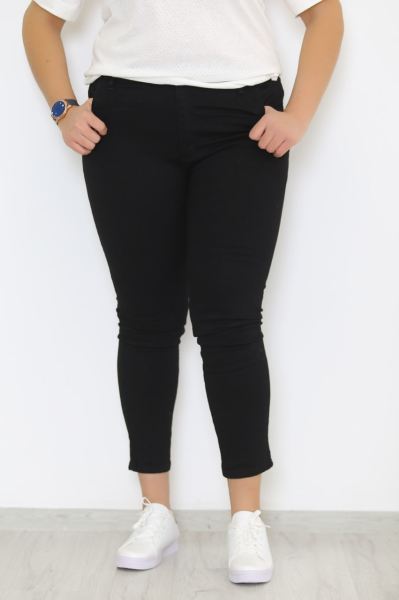 Büyük Beden Yüksekbel Kot Pnt Siyah - 0814.925.