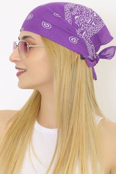 Desenli Bandana Mor1 - 8863.571.