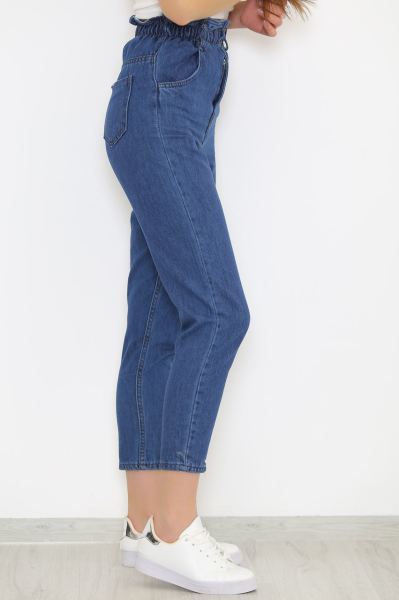 Beli Lastikli Kot Pantolon Mavi - 5092.925.