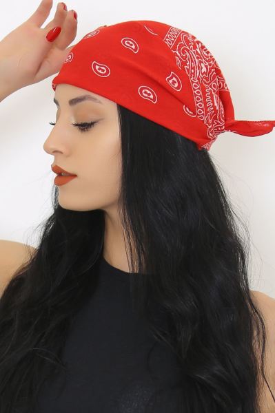 Desenli Bandana Kırmızı1 - 8863.571.