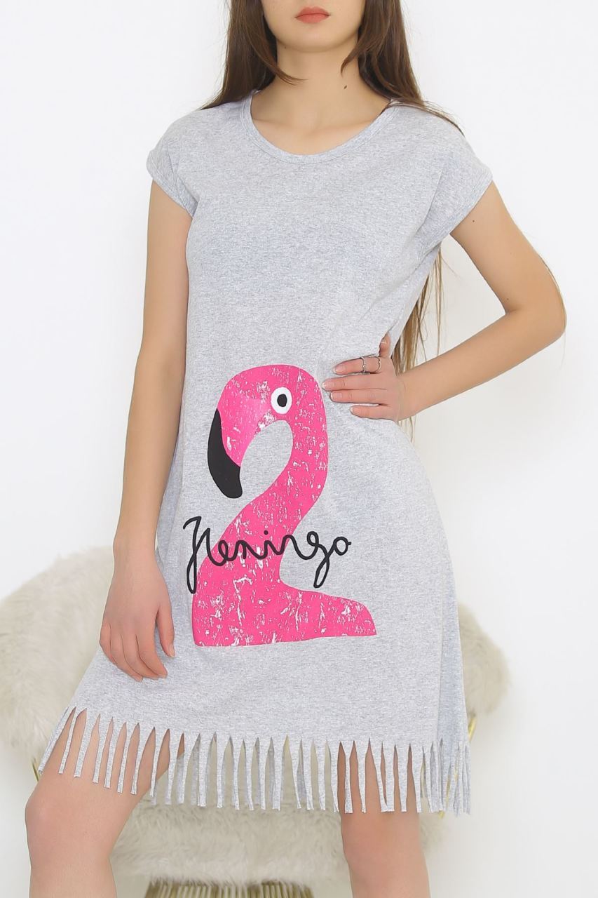 Japone Kol Elbise Gri2 - 8873.1287.