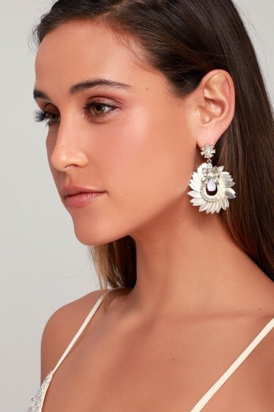 Spectacular Shine Gold And Yellow Statement Earrings