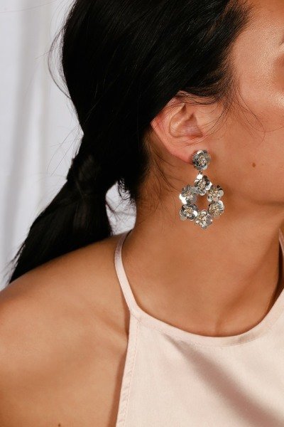 Quassia Gold Sequin Round Earrings