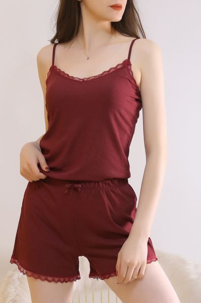 İp Askılı Şortlu Takım Bordo - 6186.729.