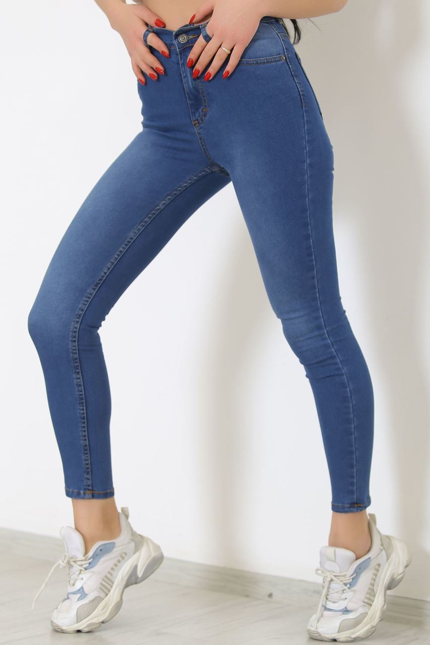 Dar Paça Kot Pantolon Mavi - 2470.1361.
