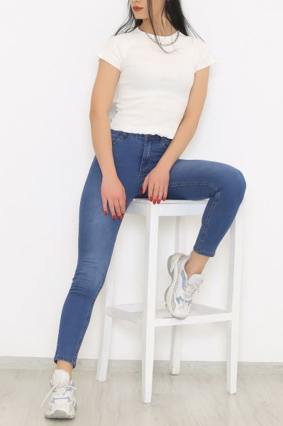 Dar Paça Kot Pantolon Mavi - 2470.1361.