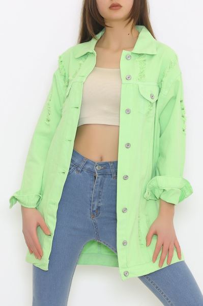Tunik Kot Ceket Neonyeşil - 1263.1367.