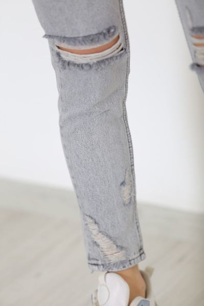 Diz Paça Lazer Mom Pantolon Açıkfüme - 8749.392.
