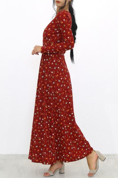 Çiçekli Elbise Çiçeklibordo - 4987.716.
