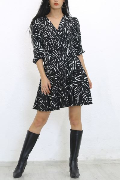 Kruvaze Yaka Elbise Zebra - 2649.994.