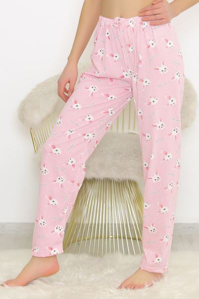 Desenli Pijama Altı Çizgilipembe - 8540.1567.
