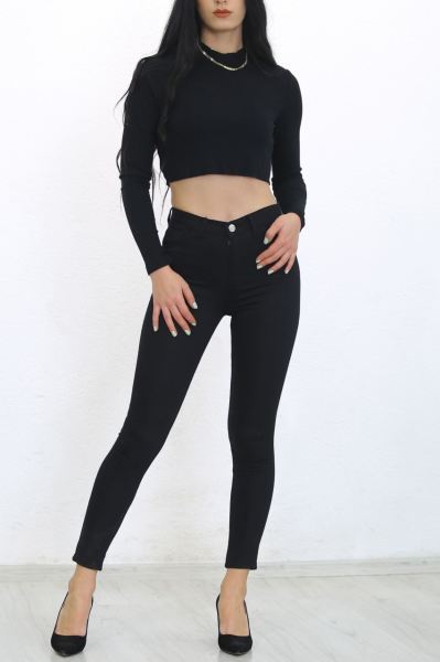 Dar Paça Kot Pantolon Siyah - 2479.1361.