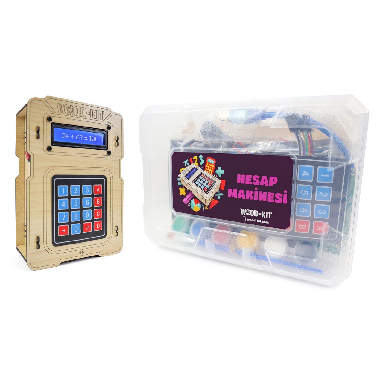 Wood-Kit STEM Robotik Kodlama DIY Mucit Seti - Hesap Makinesi