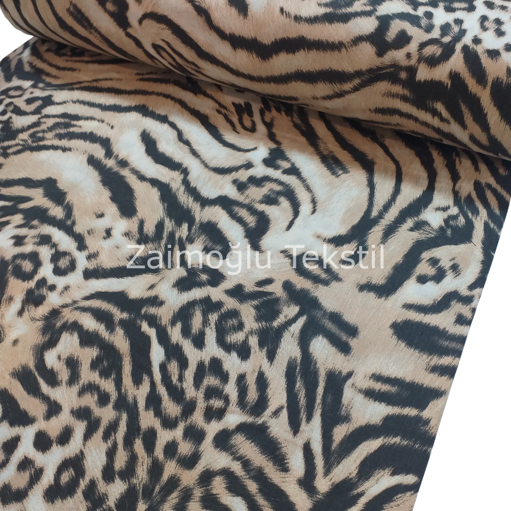 Leopar Desen Poplin Kumaş