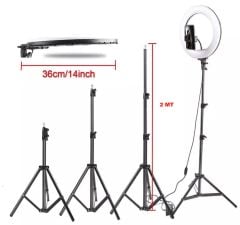 Renksan 14 Inç Video Oda Çekimleri Için Ring Light Sürekli Beyaz Led Işık + 2m Stand Ayak Halka14