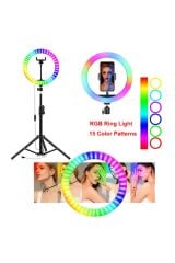 Mj26 10inç Rgb Led Selfie Işığı Tripot Youtuber Makyaj Rıng Lıght RENKSAN