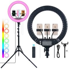 RENKSAN 18 İnç RGB Ring Fill Light Youtuber-Fotoğraf Led Işık