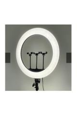 Youtuber 3 Telefon Tutuculu Ring Light 14 Inç+Bluetooth Kumanda