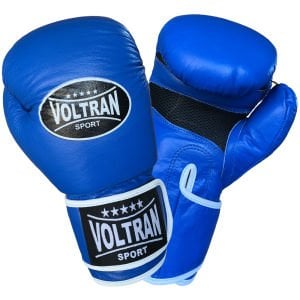 Voltran Classic Hakiki Deri Muay Thai ve Boks Eldiveni Mavi