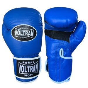 Voltran Classic Hakiki Deri Muay Thai ve Boks Eldiveni Mavi