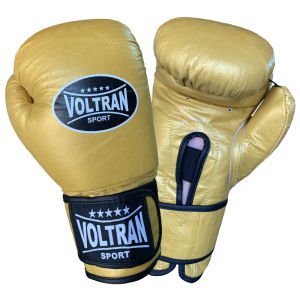 Voltran Classic Hakiki Deri Muay Thai ve Boks Eldiveni Altın Sarısı