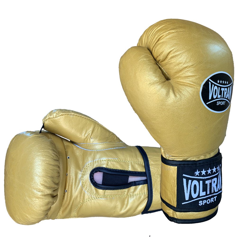 Voltran Classic Hakiki Deri Muay Thai ve Boks Eldiveni Altın Sarısı