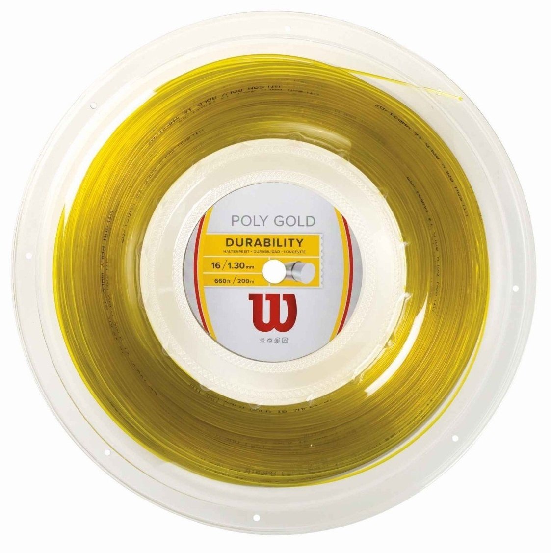 Wilson Poly Gold 1,30 mm. Rulo Raket Kordajı 200 metre Altın Sarısı