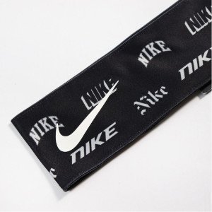 Nike Dri Fit Head Tie Bandana Tenisçi Kafa Bandı Nike Desenli Siyah