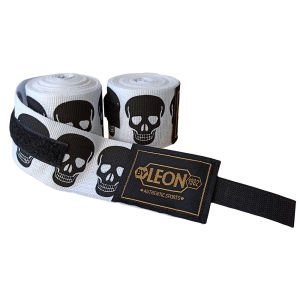 Leon Big Skulls Kuru Kafa 5 Metre Boks Bandajı Beyaz