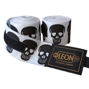 Leon Big Skulls Kuru Kafa 5 Metre Boks Bandajı Beyaz