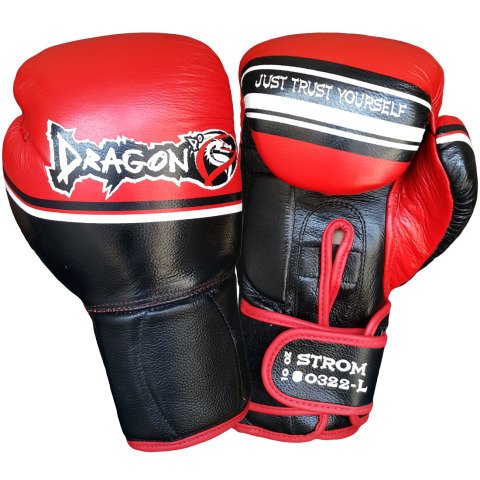 Dragon Storm Deri Kick Boks, Muay Thai ve Boks Eldiveni Kırmızı Siyah