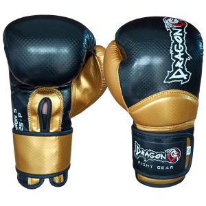 Dragon Carbon 5 Muay Thai Boks ve Kick-boks Eldiveni Siyah Altın