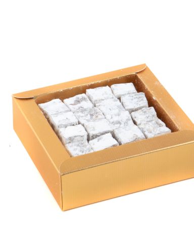 Çifte Kavrulmuş Antep Fıstıklı Lokum Küçük Kurumsal Kutu Gold