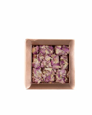 Gül Yapraklı Güllü Lokum - Küçük Kurumsal Kutu - Rose