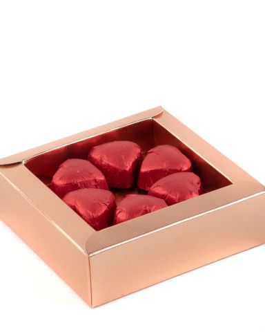 Fıstıklı Kalp Çikolata Kırmızı - Küçük Kurumsal Kutu - Rose