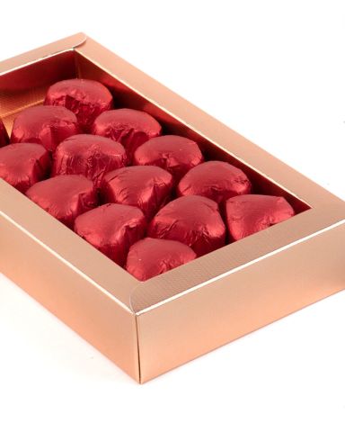 Fıstıklı Kalp Çikolata Kırmızı - Büyük Kurumsal Kutu - Rose