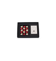 Twin Premium Fıstıklı Kalp Kurumsal Çikolata & Kahve Kırmızı-Gold-Beyaz