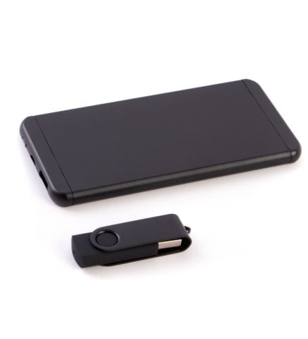 Kişiye Özel İsimli Powerbank Metal USB Siyah - Premium Kahve - Teknolojik Hediyeler