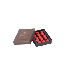 Single Modern Fıstıklı Kalp Çikolata Kırmızı-Kahverengi