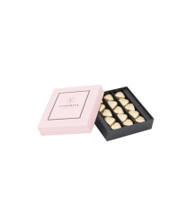 Single Modern Fıstıklı Kalp Çikolata Gold-Pembe