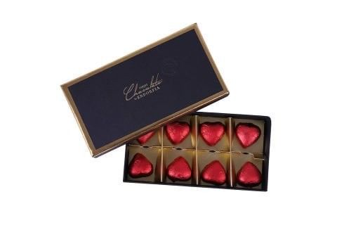 Fıstıklı Kalp Çikolata Yılbaşı Kutusu - Yılbaşı Çikolatası – Siyah