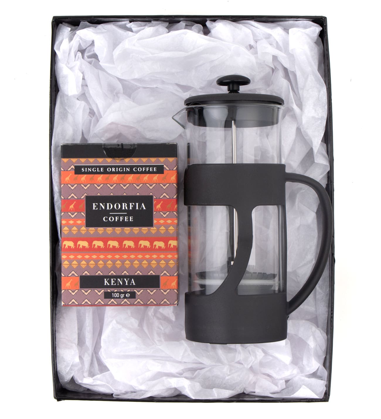 500 Ml French Press ve 100 gr Kenya Kahve