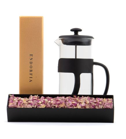 500 Ml French Press ve Sngle Slim Gül Yapraklı Lokum Gold