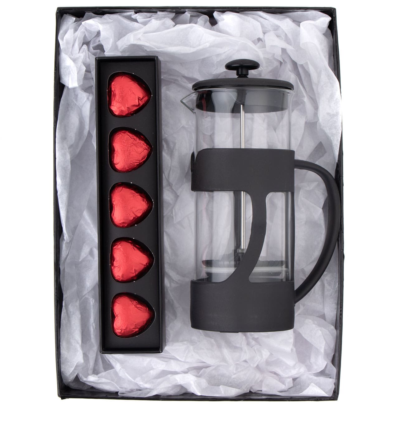 500 Ml French Press ve Single Slim Fıstıklı Kalp Çikolata