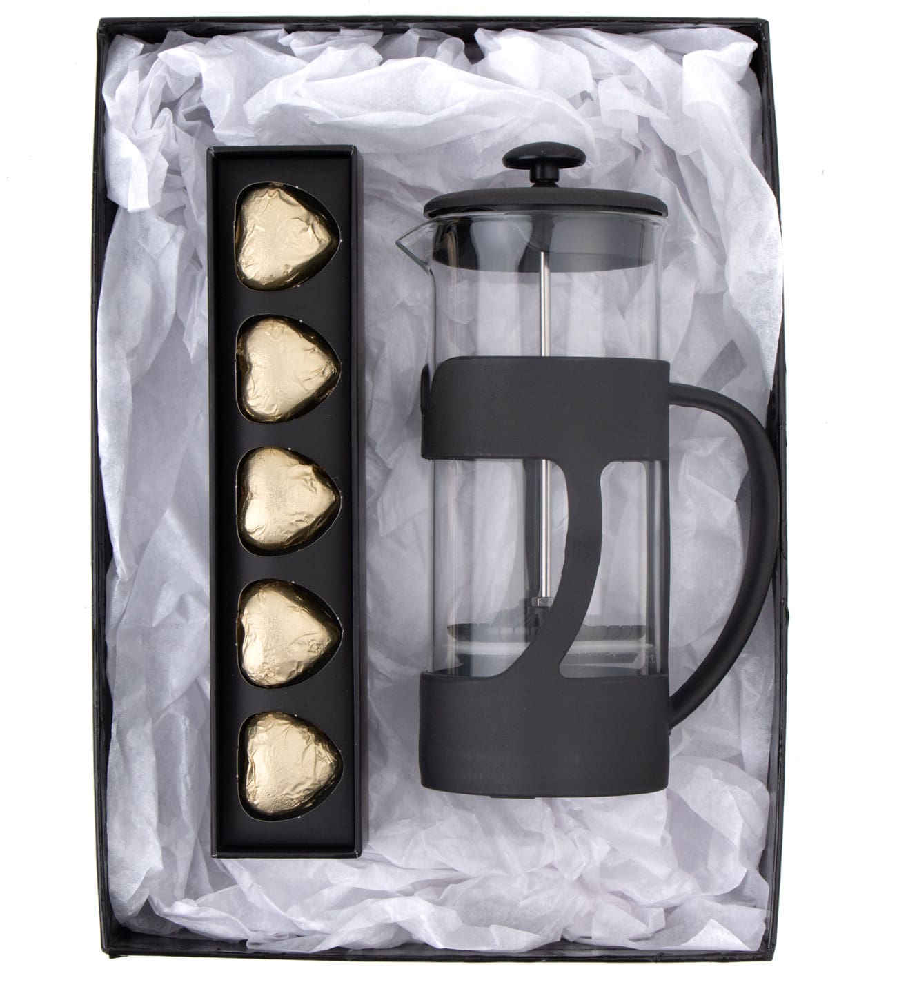 500 Ml French press ve  Single Slim Fıstıklı Kalp Çikolata Gold