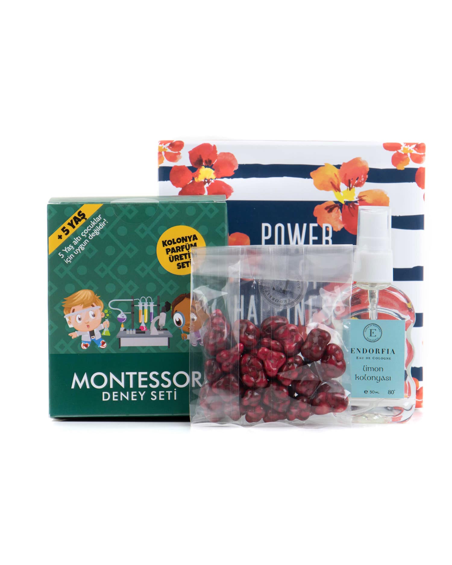 Montessori Parfüm Üretim Böğürtlen Draje - 50ML 80c Sprey Kolonyalı Set Lüks Taslama Kapaklı Hediye Kutusu